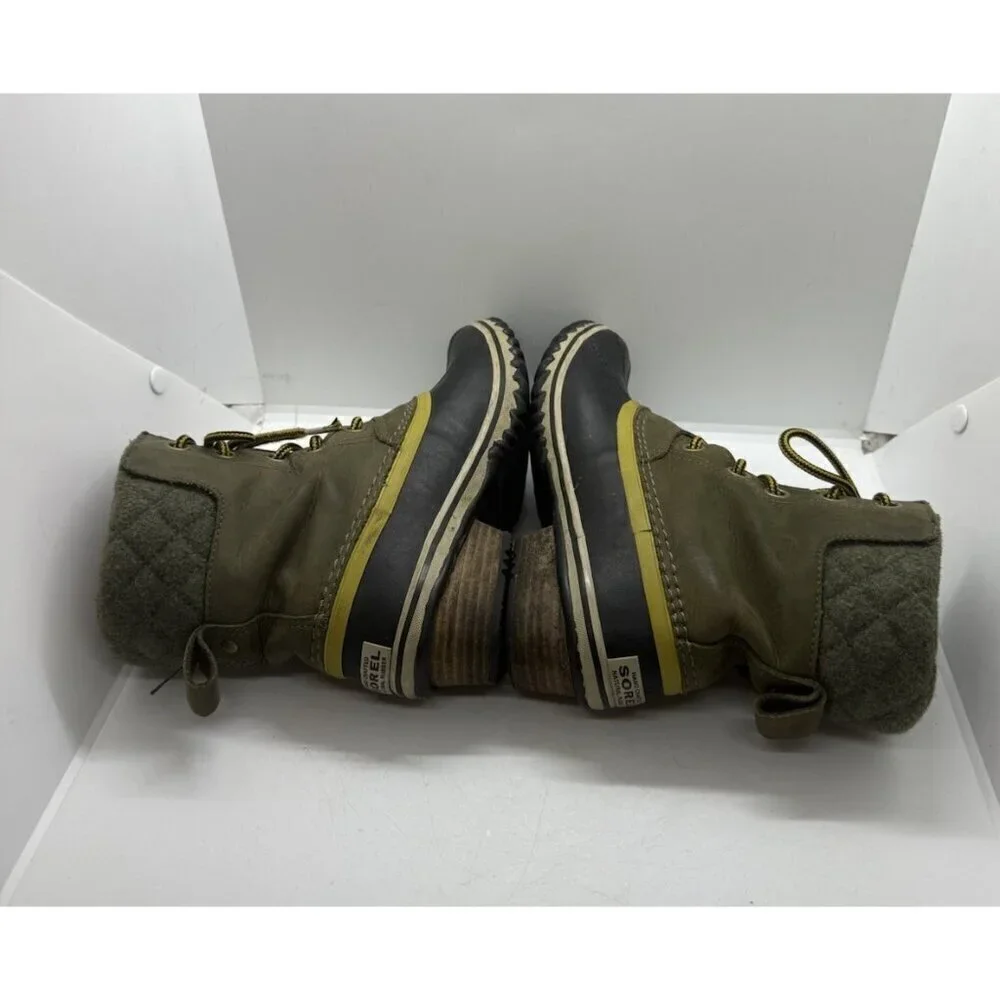 Sorel Slimpack Lace II Womens 6.5 Peat Moss Waterproof Winter Boots NL2348-213